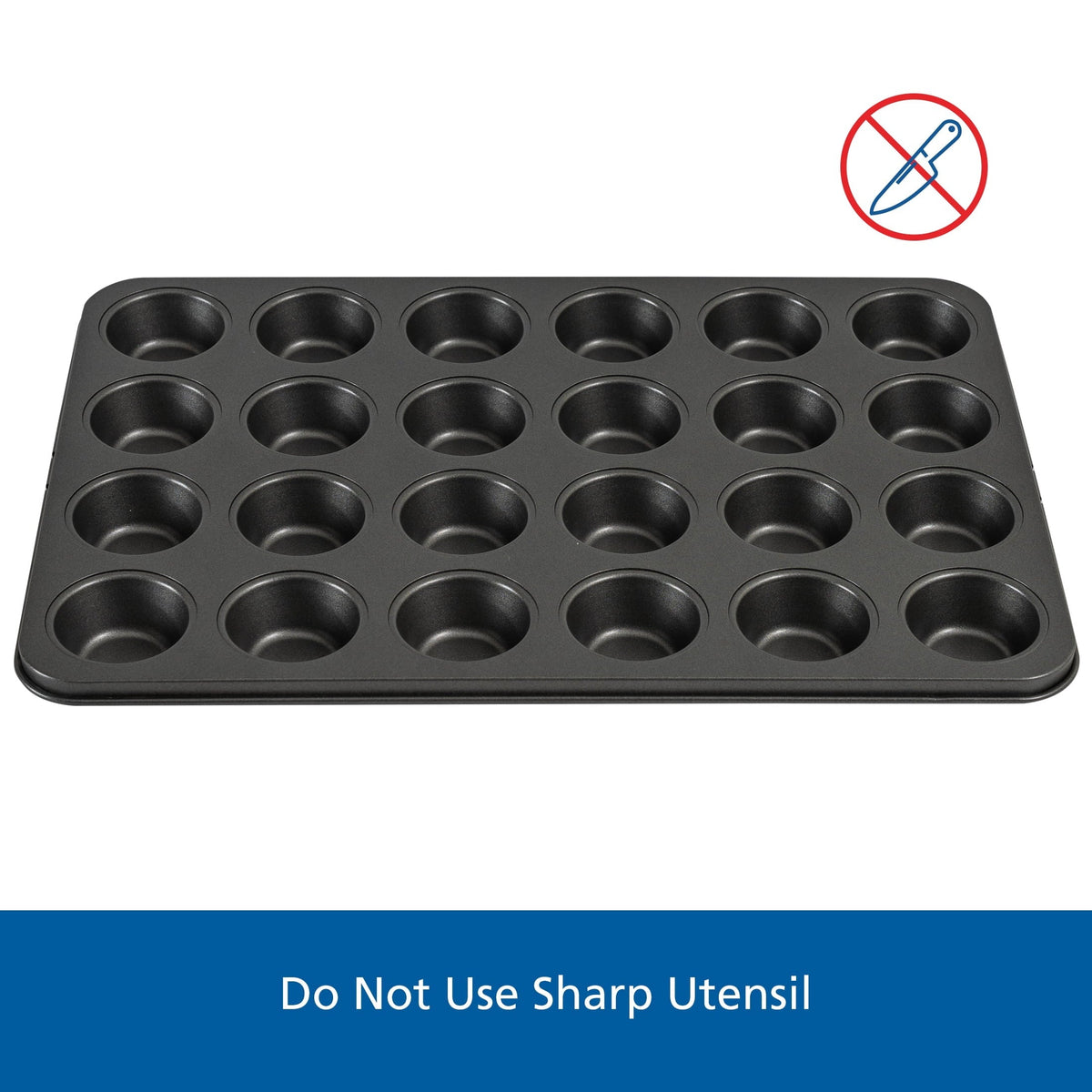 Mainstays 24 Cavity Mini Muffin Pan, Non-Stick Bakeware,1.8 inch Diameter Cups,Gray,Carbon Steel - Image 6